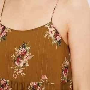 Madewell Cami Tier Midi Dress in Metallic Classic Corsage